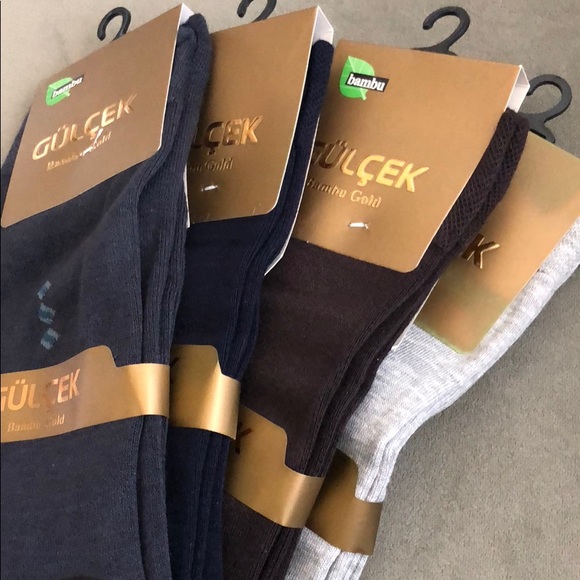 Bambu Gold Men socks Gray,brown,black,navy blue Nw - Picture 8 of 8